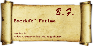 Baczkó Fatime névjegykártya